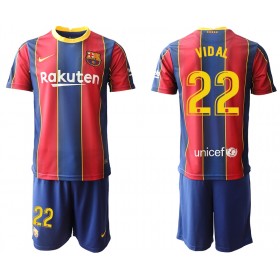 FC Barcelona Fodboldtrøjer Arturo Vidal 22 Børn Hjemmebanesæt 2020/21 Kort ærmer